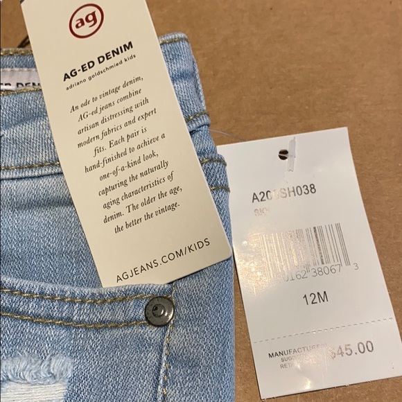 NWT $45 AG THE SHELBY FRAY SHORT 12 M GIRLS - Picture 6 of 8